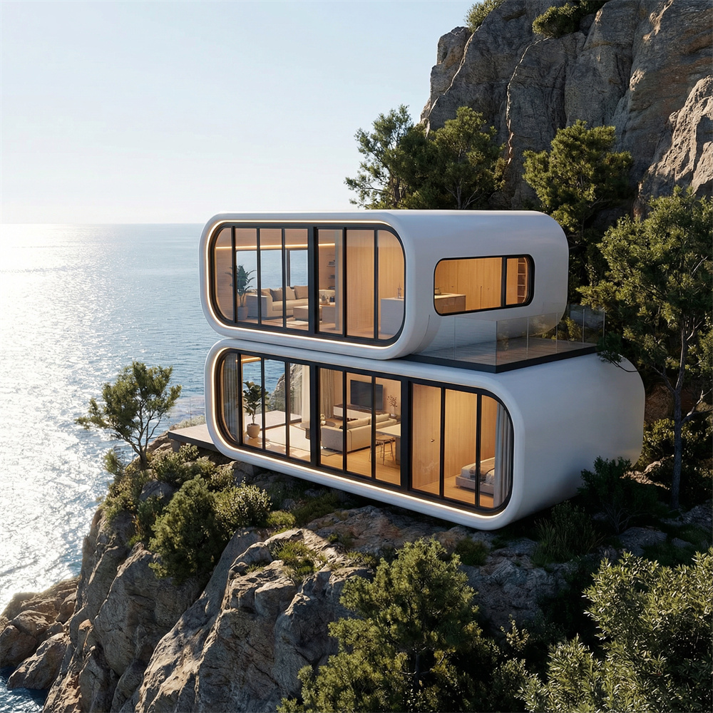 كبسولة فضائية متنقلة على شكل قوس قابلة للتكديس مباشرة