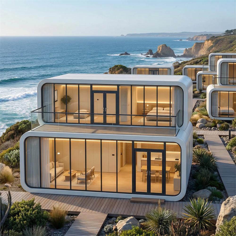 كبسولة تفاح عازلة للصوت وجيدة التهوية وقابلة للتكديس مباشرة