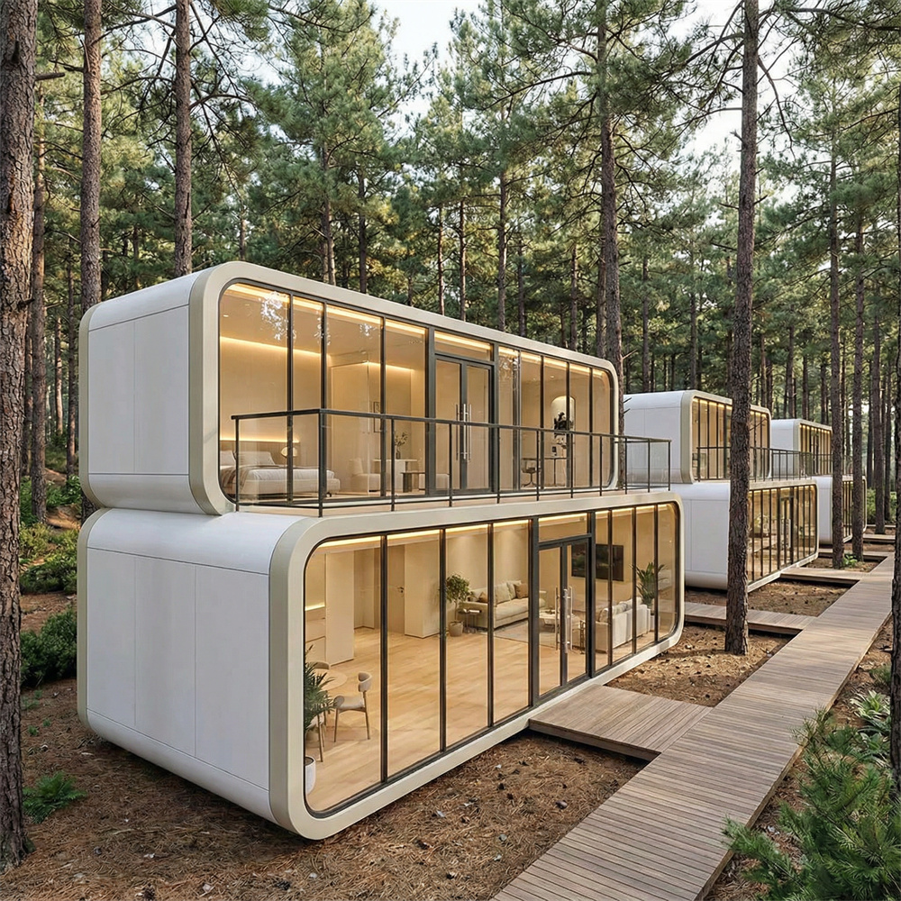 كبسولة تفاح عازلة للصوت وجيدة التهوية وقابلة للتكديس مباشرة