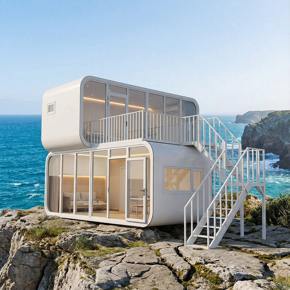 كبسولة فضائية خارجية ذكية محمولة مع سلالم للوصول