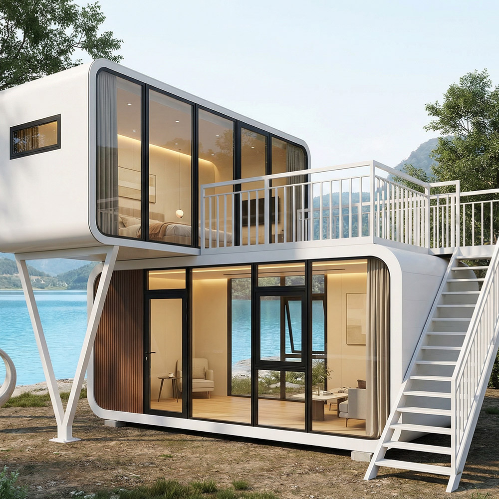 كبسولة فضائية خارجية ذكية محمولة مع سلالم للوصول